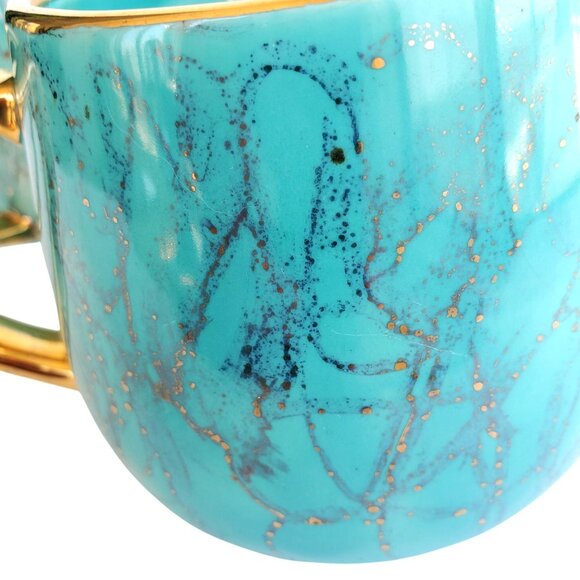 Kitsch Mugs 60s Vintage Ceramic Mom & Pop Rooster Hen Cups Turquoise Gold 24 oz - Picture 11 of 11